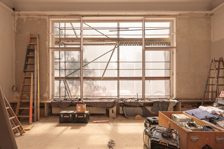 Das geräumige Speisezimmer diente zwischenzeitlich als Werkstatt