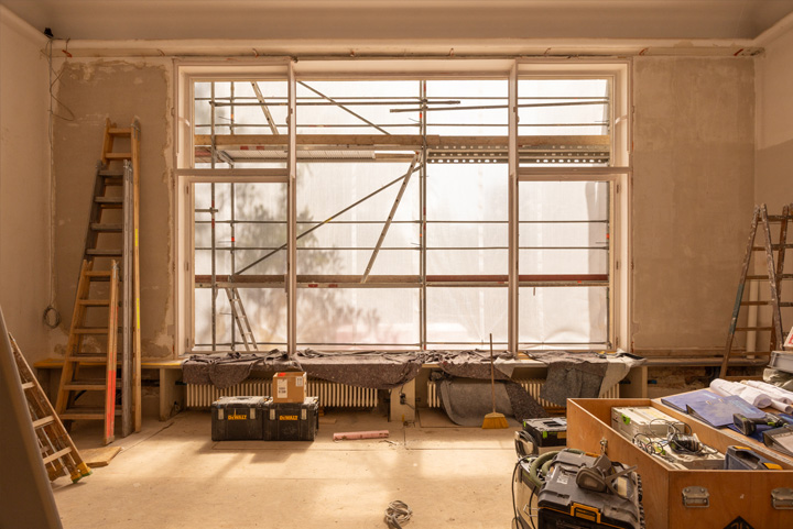 Das große Fenster im Speisezimmer wurde aufwendig restauriert