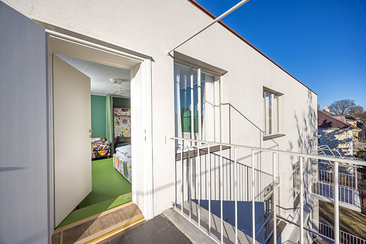 Der Zugang zur Dachterrasse.